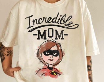 Disney Pixar Incredibles 2 Super Mom Szkic Graficzny T-shirt, Magic Kingdom Tee, Disneyland Koszulka Unisex Dorosły T-shirt Dziecięcy T-shirt Maluch