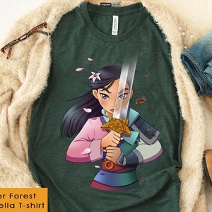 Disney Mulan Anime Half Girl Half Warrior Graphic T-Shirt, Disney Princess Shirt, WDW Family Vacation Shirt, Disneyland Magic Kingdom Shirt