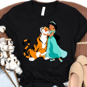 Chemise Disney Aladdin Princess Jasmine and Rajah Friends, chemise assortie pour la famille Disneyland, t-shirt Magic Kingdom, parc à thème WDW Epcot