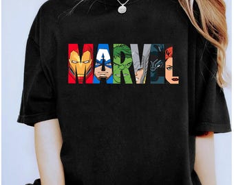 Marvel-logo Avengers Super Heroes-shirt, bijpassende Disneyland-familieshirt, Magic Kingdom-T-shirt, WDW Epcot-themaparkshirt