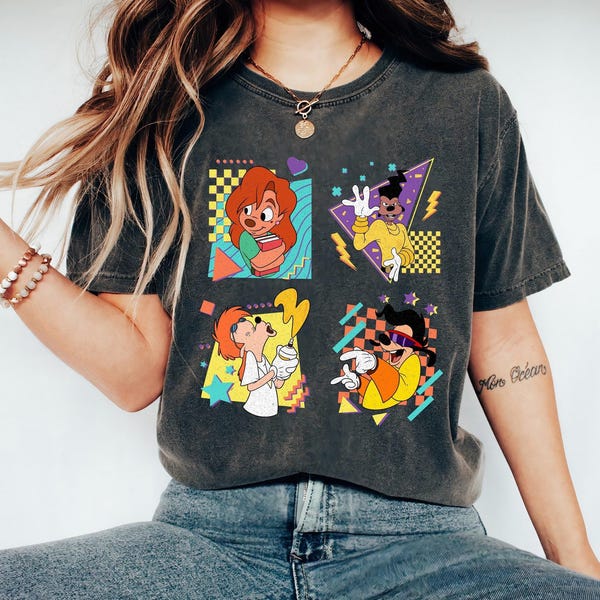 Retro 90s Disney Vintage A Goofy Movie Characters Shirt, Goofy Max Roxanne Powerline Shirt, WDW Matching Family Shirt, Magic Kingdom Shirts