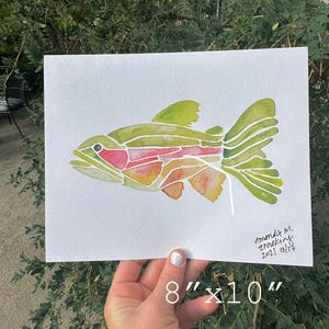 Watercolor Rainbow Trout Painting | Father&#39;s Day Gift | Fly Fishing Enthusiast Artwork Wall Decor Cold Water Pacific Northwest Fish