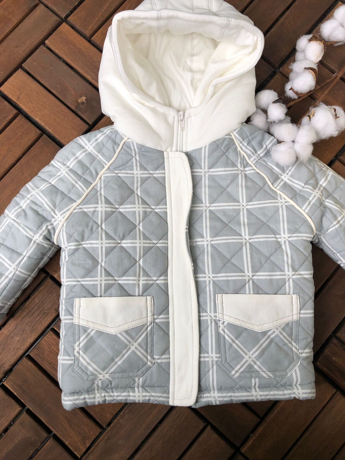 Kids quilted jacket kids coat fall winter hooded jacket | Etsy