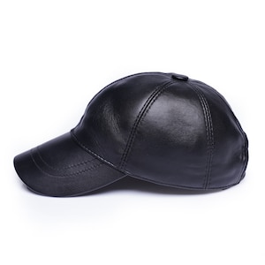 Cadeau fête des pères Casquette de camionneur en cuir Casquette de baseball Casquette d'arbitre classique réglable Snapback Chapeau pour papa