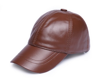 Leather Trucker Cap Baseball Hat Adjustable Classic Referee Cap Snapback Dad Hat