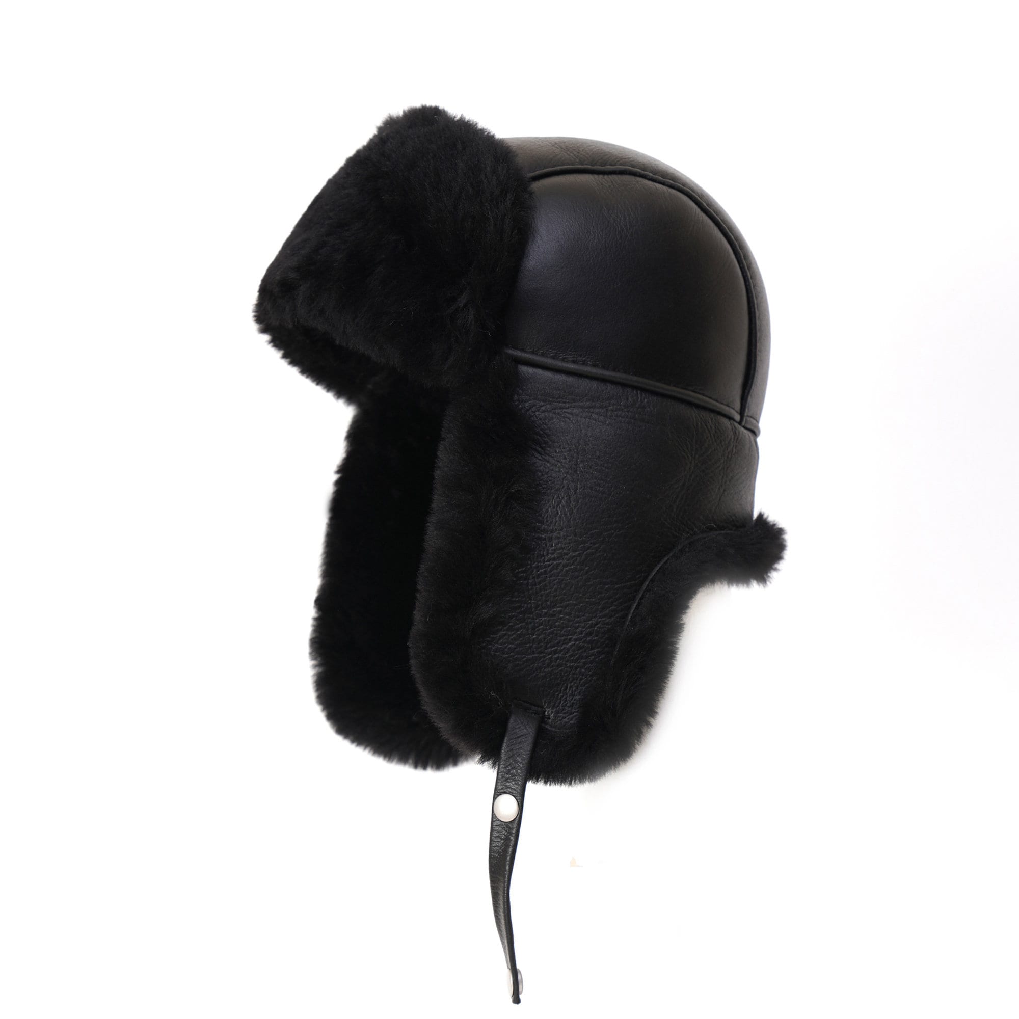 Fur Hat Ushanka Leather Trapper Hat Bomber Chapka Wintermützen