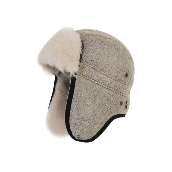 65%OFF【送料無料】 Ushanka Russian Aviator Sheepskin Mad Hat Winter Fur Bomber ジャケット・アウター