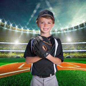 Baseball Stadium Digital Backdrop: Sports Photography Background (Digital Download)
