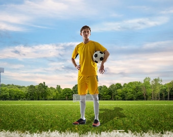 Football Field Digital Backdrop: Sports Photo Template (Digital Download)