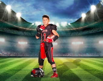 Football Stadium Digital Background: Sports Photo Template (Digital Download)