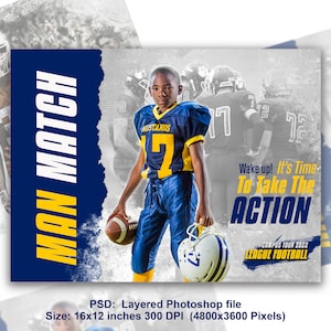 Football Poster Template: Rugby Photo Collage (PSD)