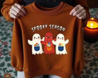 Spooky Ghost Halloween PNG: Shirt Sublimation Design (Digital Download)