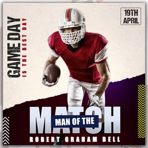 Sports poster template - Digital football background - Keep your rugby memories | Sport templates