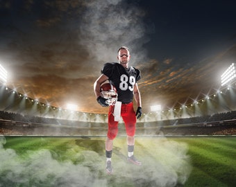 Football Stadium Digital Backdrop: Sports Backgrounds (Digital Download)
