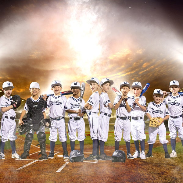 Plantilla de póster deportivo / Fondo digital de béisbol / Telón de fondo de béisbol / Photoshop de póster de béisbol