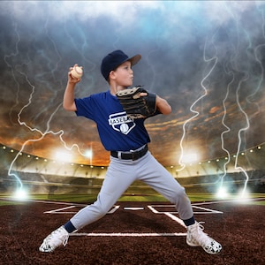 Modello di poster di baseball: sfondo sportivo digitale (download digitale)