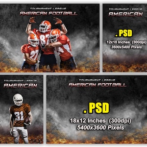 Football Poster Template: Photoshop Collage, Rugby Background (Digital Download)