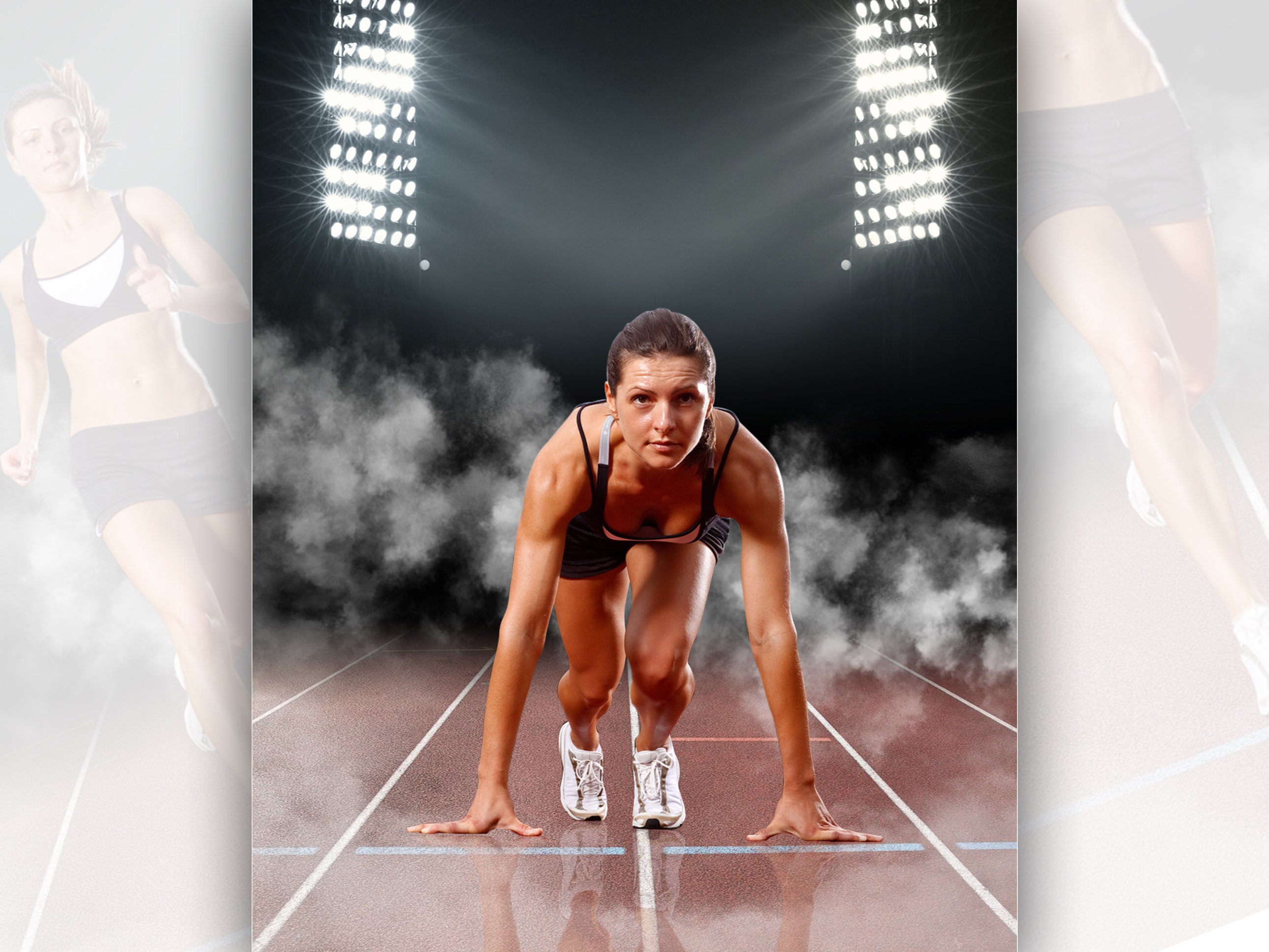 Sports Poster Template, Track and Field Background Custom Sports