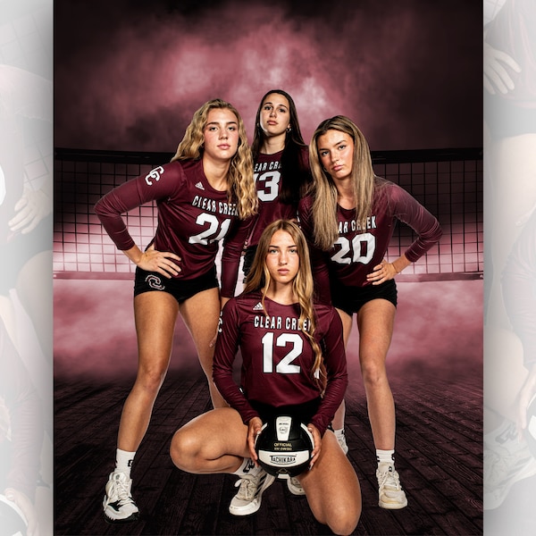 Sports poster template | Volleyball digital backdrop | Volleyball background | Volleyball poster photo