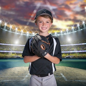 Baseball Stadium Digital Photography Backdrop (Digital Download)