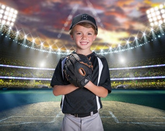 Baseball Stadium Digital Photography Backdrop (Digital Download)