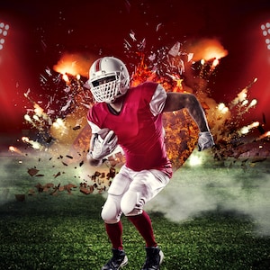 Sports poster template - Digital football background - Keep your rugby memories, rugby templates