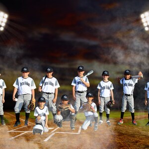 Modello di poster di baseball: sfondo fotografico digitale (30x20 pollici)