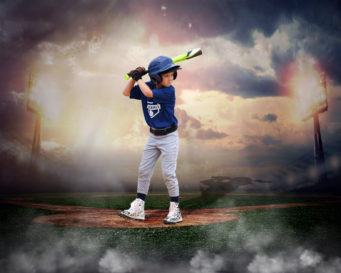 Sports Poster Template Baseball Digital Background Baseball Backdrop