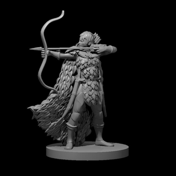 Human Ranger- Female (#2) - 1" (28mm) Scale Tabletop RPG Mini for D&D, Pathfinder, and more