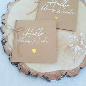 Karte zur Geburt Glückwunschkarte Hallo kleines Wunder Baby Geschenk Klappkarte