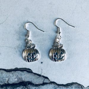 Silver Pumpkin Earrings