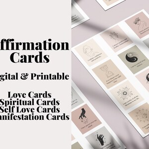 Affirmation Cards, Positive Affirmation Cards, Self Care Cards, Mindfulness cards, Manifestation Cards Printable