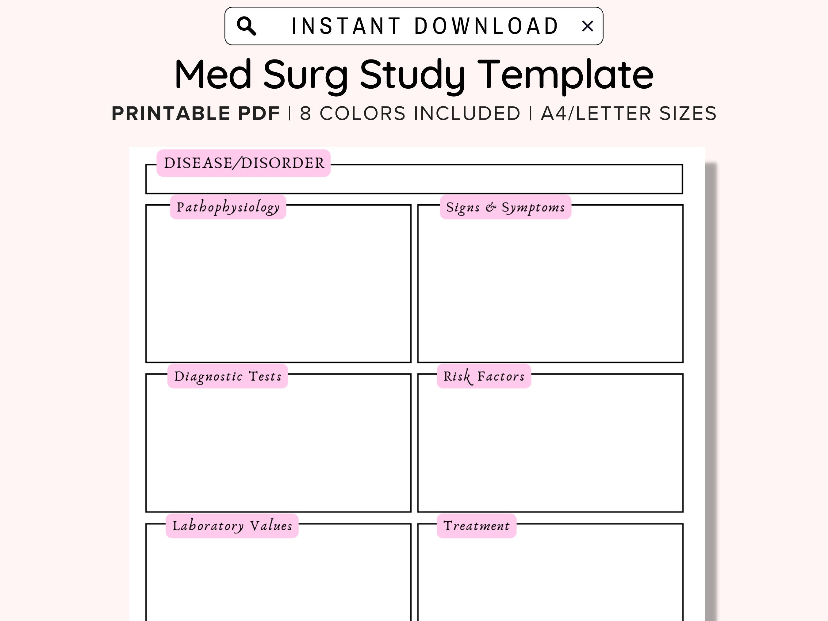 Med Surg Study Template, Pathophysiology Template, Medical Surgical Med Surg Study Template, Pathophysiology Template, Medical Surgical