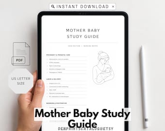 Simple Mother Baby Study Guide | 40 pages | 2026 Edition | Nursing Notes | eBook PDF