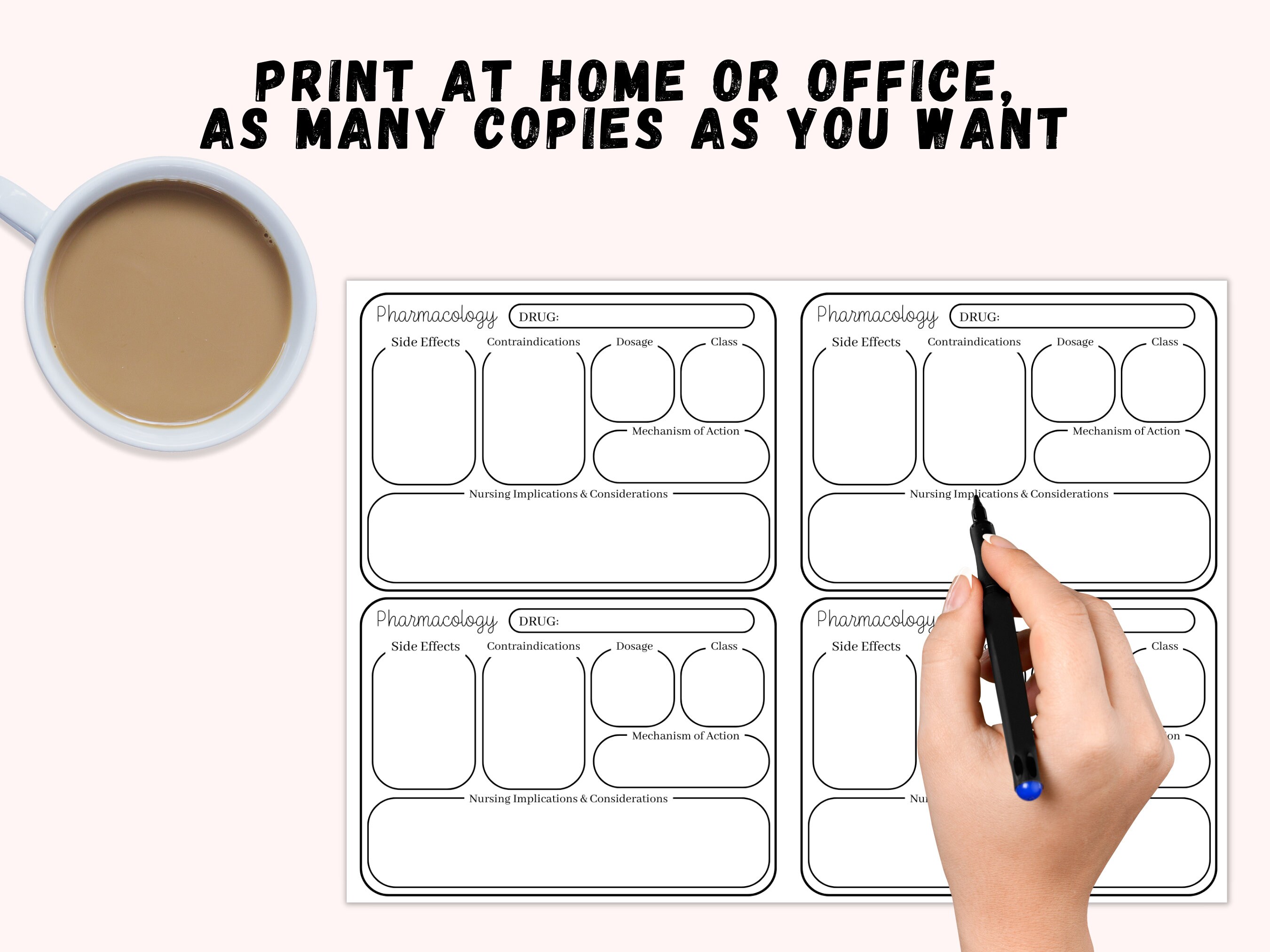 Drug Card Template, Nursing Pharmacology Printable, Nursing Notes ...