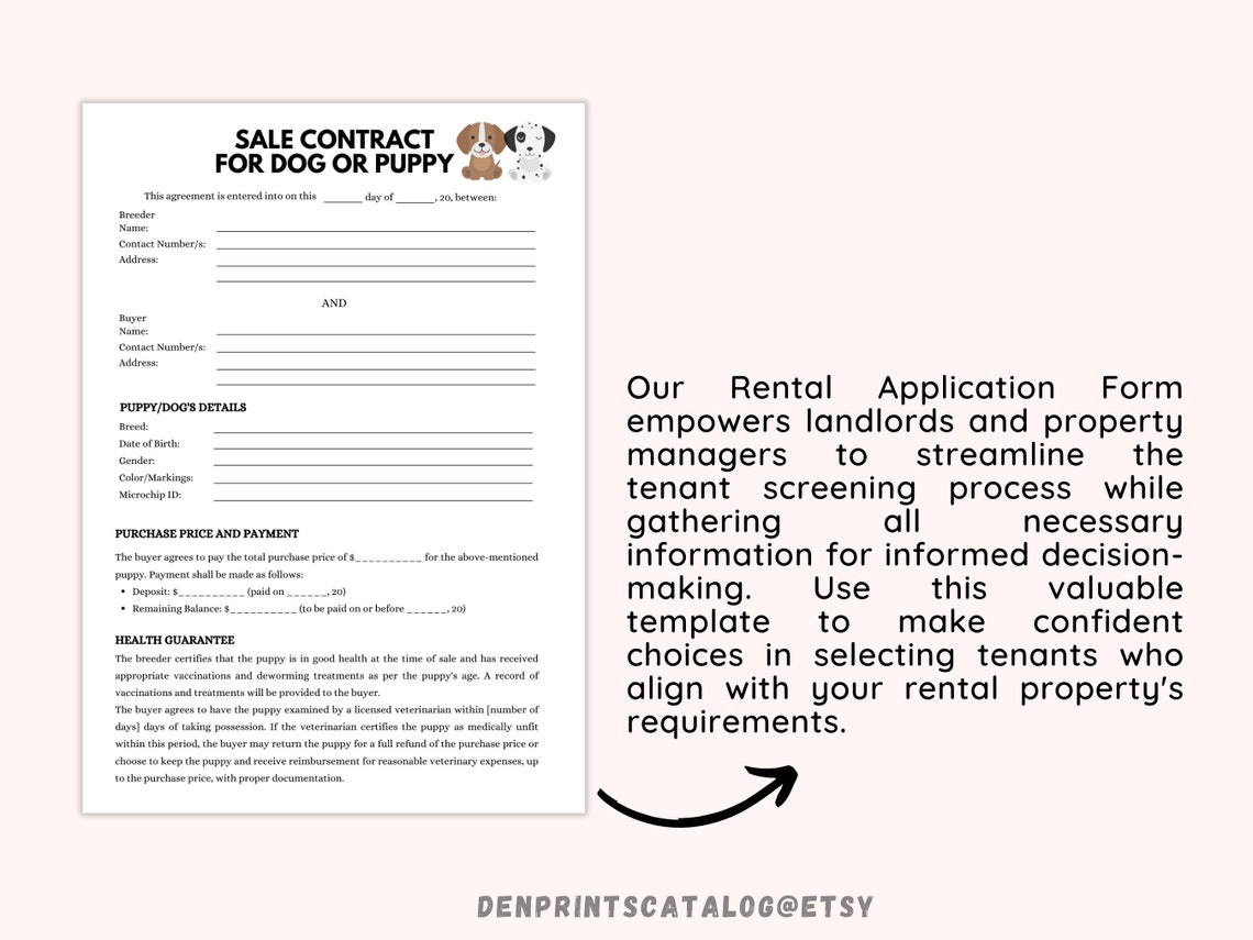 Rental Application Form Printable, Landlord Rental Application, Tenant ...