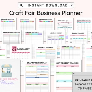 Craft Fair Planner, Craft Show Templates, Market Stall Planner, Inventory Sheet, Sales Log, Craft Show Display Plan,Trade Show Organizer,PDF