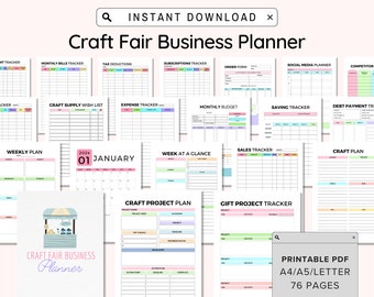 Craft Fair Planner, Craft Show Templates, Market Stall Planner, Inventory Sheet, Sales Log, Craft Show Display Plan,Trade Show Organizer,PDF