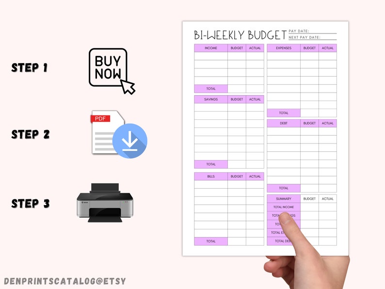 EDITABLE Biweekly Budget Planner, Bi-weekly Template, PDF Printable ...