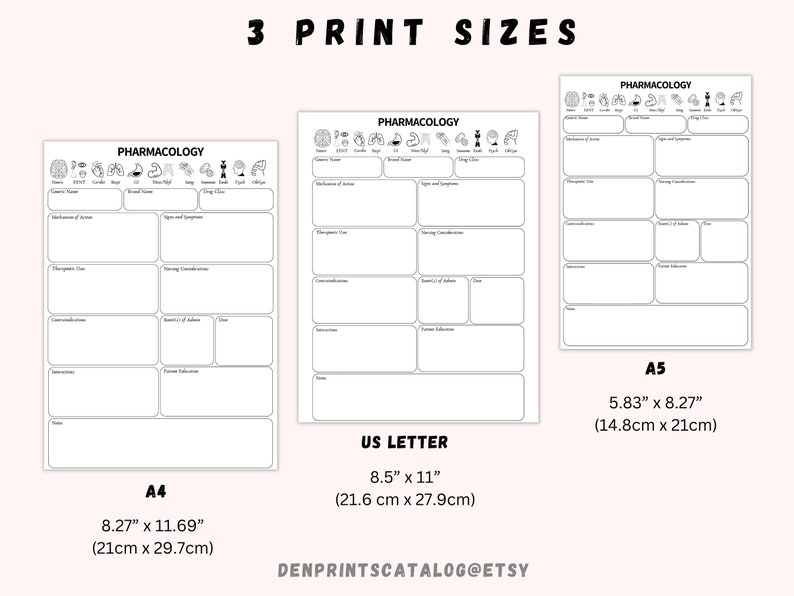 Nursing School Pharmacology Template | Printable Pharmacology Map | Nursing Notes | NCLEX | Nursing Student Study Guide | Nursing Template image 5