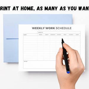 Employee Work Schedule Printable, Crew Daily Working Chart, Employee ...