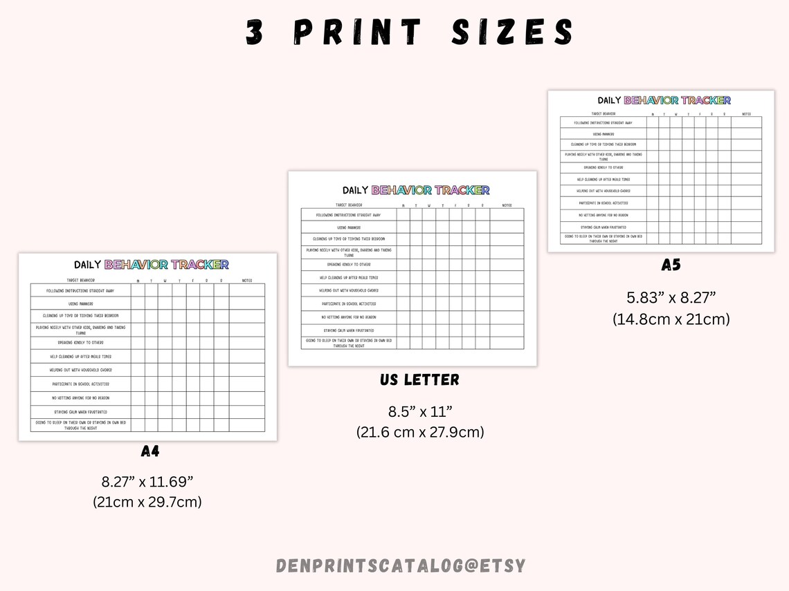 Behavior Reward Chart for Kids Printable, Editable, Good Behavior