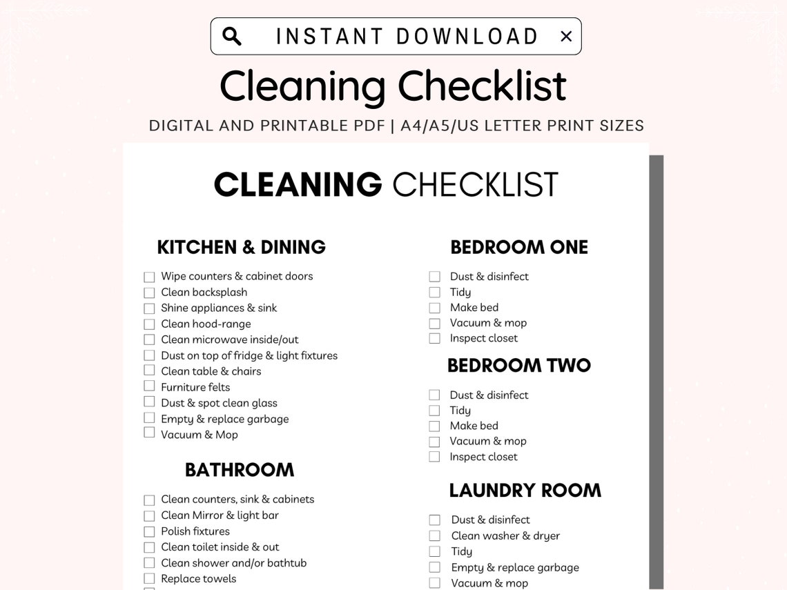 Editable Airbnb Cleaning Checklist, Housekeeping Checklist, Cleaning ...
