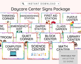 DAYCARE CENTER Signs/childcare Printable Signs for Preschool and ...