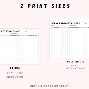 Printable Restaurant Server Rotation Chart (PDF) - Etsy
