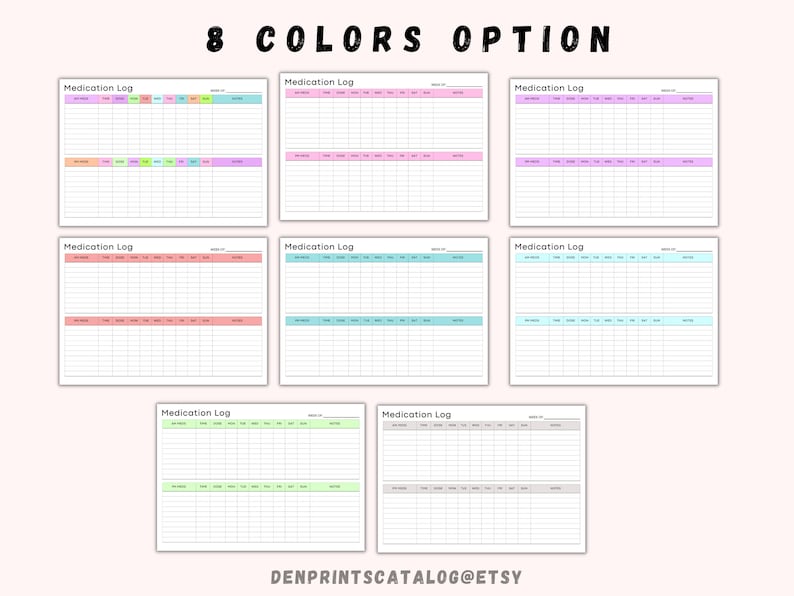 Minimalist Medication Tracker Printable, Medication Log, Medication List, Medicine Tracker, Caregiving Template, Supplement Tracking, PDF image 3