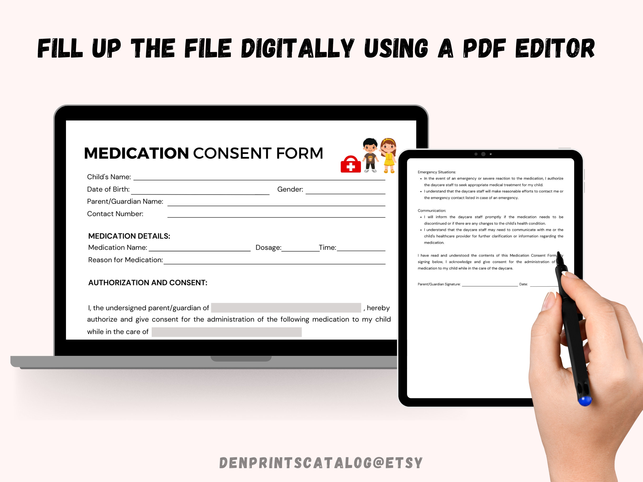 Daycare Medication Forms Medication Authorization Form, Medication Log