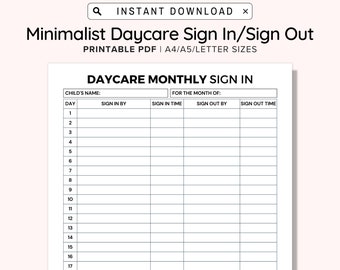 Registrazione mensile di entrata e uscita per l'asilo nido, nome dello studente da stampare e scrivere, fogli di registrazione per l'asilo nido, la scuola, gli sport prescolari, le attività ricreative