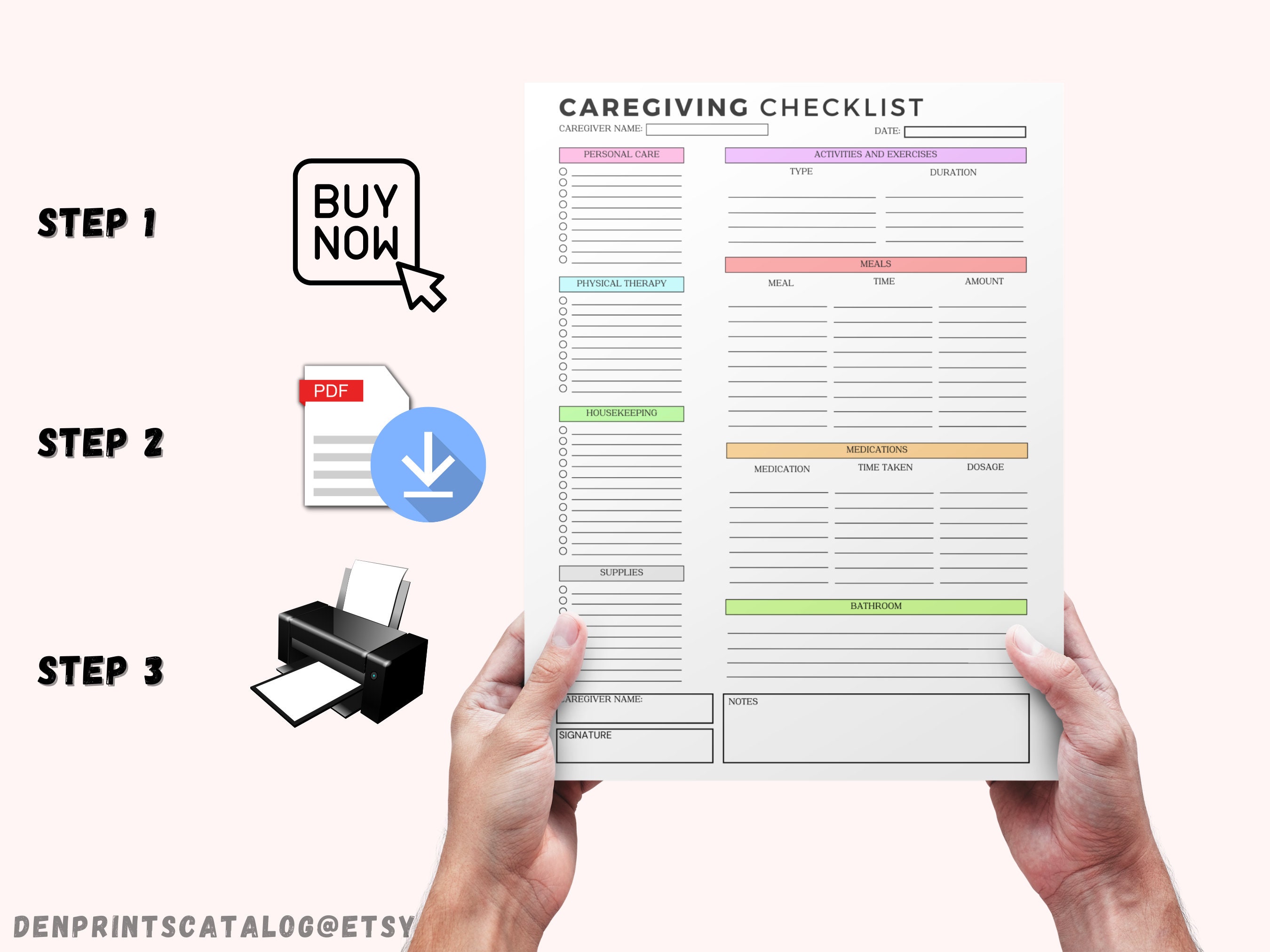 Caregiver Daily Tasks Printable Caregiving Checklist Elderly Care Caregiver daily tasks printable caregiving checklist elderly care