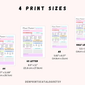 Daily Mood Tracker Simple, Printable Mood Track, Emotion tracker, Mood Journal, Mental health tracker, Anxiety Tracker, Instant Download PDF image 4